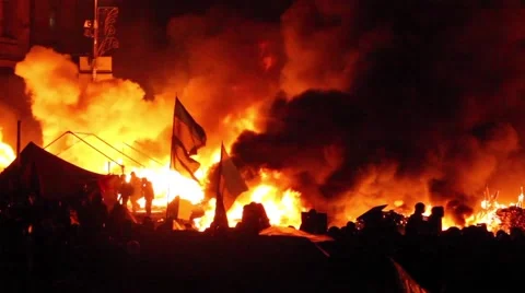 Ukraine riots Stock Footage 45519140