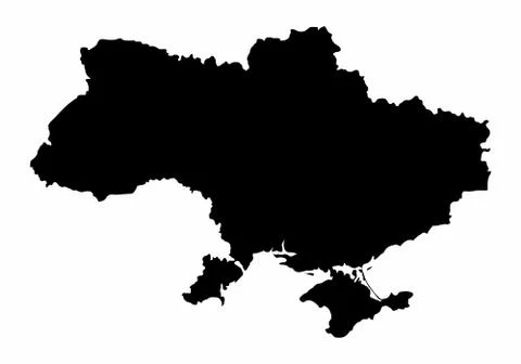 Ukraine silhouette map Stock Illustration