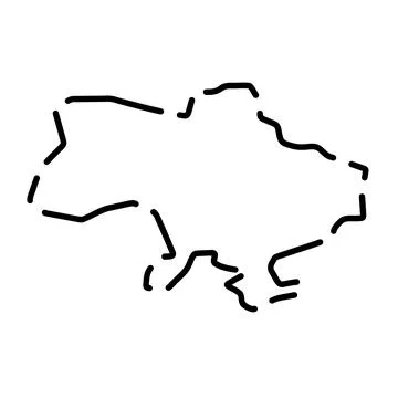 Ukraine simplified broken outline vector map 스톡 일러스트