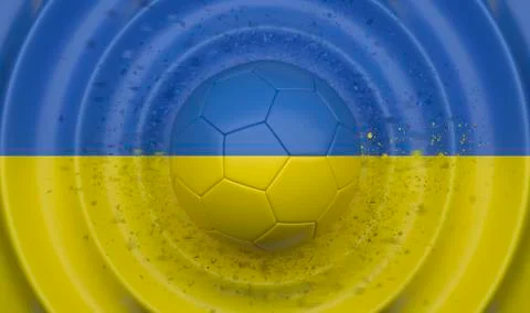 Ukraine, soccer ball, complementing the composition in the form of a flag Stock Illustration