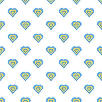 Ukraine solidarity hearts pattern expressing support and peace Stock Illustration