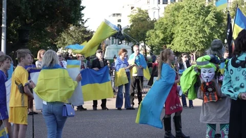 Ukraine Support Demonstration Washington DC 15OCT22 스톡 동영상 219278253