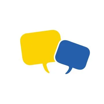 Ukraine talk speech bubble. Abstract languages concept flat illustration. Stock Stock Illustration