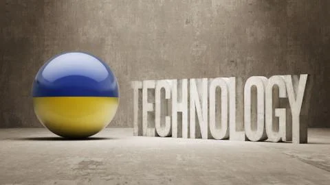 Ukraine. Technology Concept. Stock Illustration