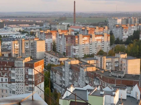 Ukraine, Ternopil, dormitory area Stock Footage 81232991