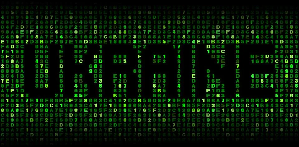 Ukraine text on hex code illustration Stock Illustration