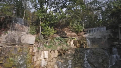 Ukraine Uman sity dendrological Sofiyivka Park arboretum waterfall autumn Stock Footage 220651303