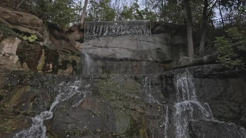 Ukraine Uman sity dendrological Sofiyivka Park arboretum waterfall autumn Video stock 220651701