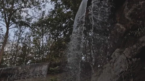 Ukraine Uman sity dendrological Sofiyivka Park arboretum waterfall autumn Stock Footage 220652380