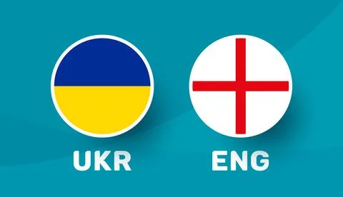 Ukraine vs england match vector illustration Football 2020 championship Illustrazione stock