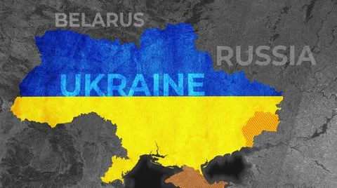 Ukraine war Animated conflict map of Russia invasion of Ukraine, the movement of Stock-Illustration