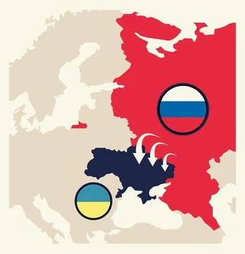 Ukraine war geography maps Illustrazione stock