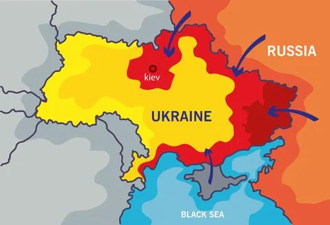 Ukraine war maps Illustrazione stock
