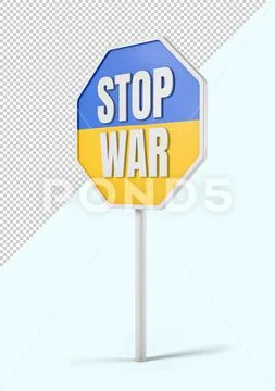 Ukraine war stop sign, Mockup Modello PSD