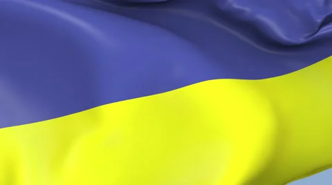 Ukraine Waving Flag Background Loop Stock Footage 64143566