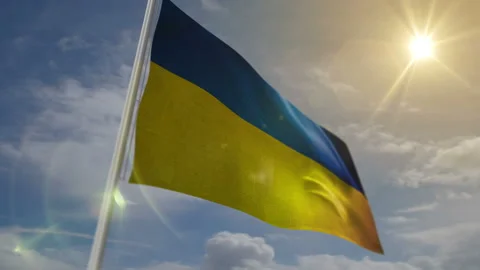 Ukraine waving flag seamless loop Stock Footage 319402339