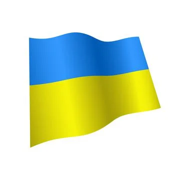 Ukraine waving flag vector editable illustration love UA Stock Illustration
