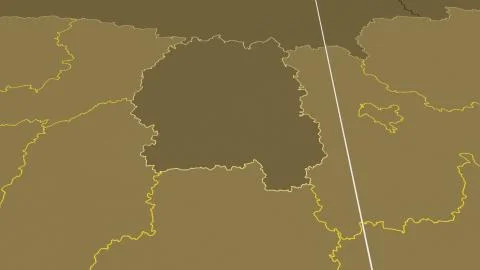 Ukraine - Zhytomyr outlined on bilevel map Illustrazione stock