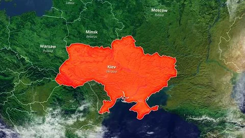 UKRAINE Zoom Map 2D Stock Illustration