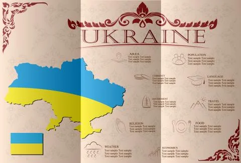 Ukraine,infographics, statistical data, sights. Vector illustration Stock Illustration