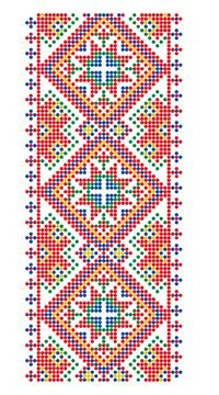 Ukrainian Beaded Embroidery Design Pattern Stock Illustration