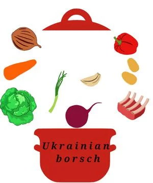 Ukrainian borsch. Stock Illustration
