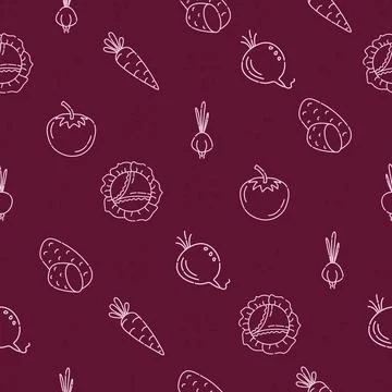 Ukrainian borsch, seamless pattern Stock Illustration