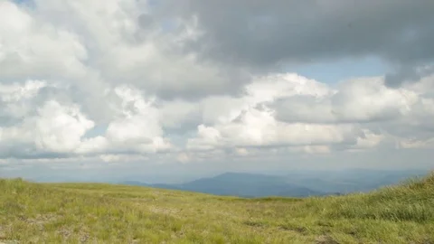 Ukrainian Carpathians, a Mountain Range, the Clouds Move Quickly Stock Footage 74932099