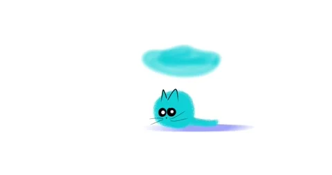 Ukrainian cat drawing animation 스톡 동영상 194973031