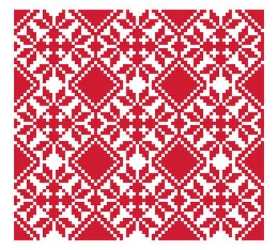 Ukrainian Chernihiv Seamless Pattern Red Ornament 库存插图