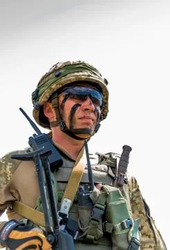 Ukrainian commando after training fight Stock Photos