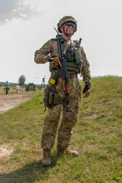Ukrainian commando after training fight Stock Photos