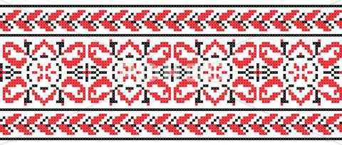 Ukrainian cross-stitch ornament Stock Illustration