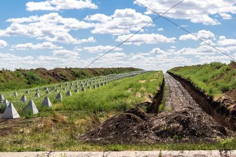 Ukrainian defense system near Kramatorsk, Ukraine Stock Photos