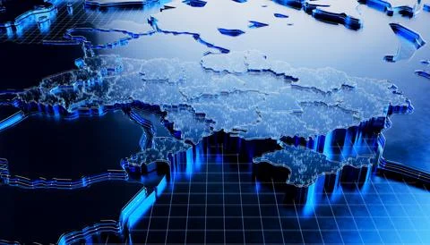 Ukrainian digital map Stock Illustration