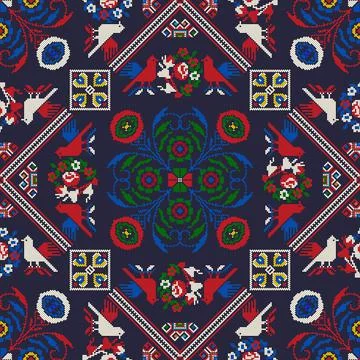 Ukrainian ebroidery pattern Illustrazione stock