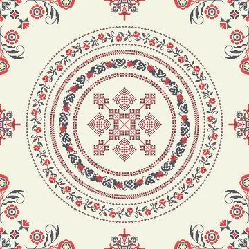 Ukrainian ebroidery pattern Illustrazione stock