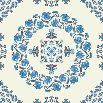 Ukrainian ebroidery pattern Stock Illustration