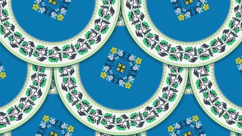 Ukrainian embroidery loop pattern  스톡 동영상 285233778