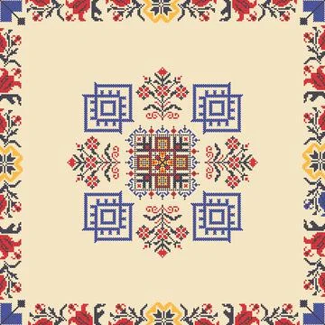 Ukrainian embroidery pattern  Stockillustratie