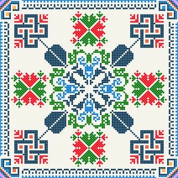 Ukrainian embroidery pattern  Stock Illustration