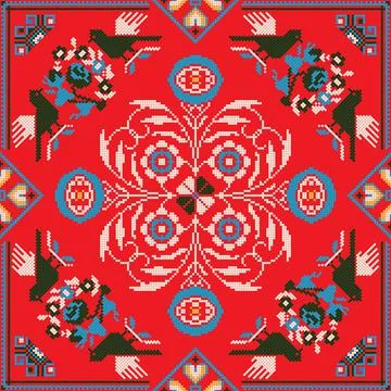 Ukrainian embroidery pattern  Stock Illustration