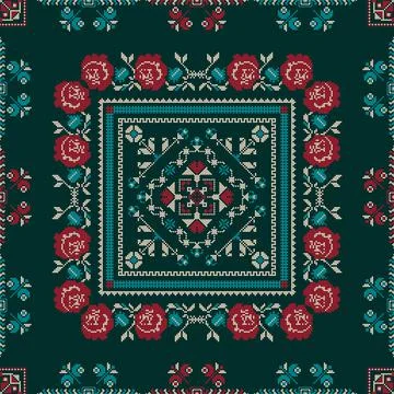 Ukrainian embroidery pattern  Stockillustratie