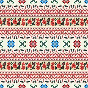 Ukrainian embroidery pattern  Stock Illustration