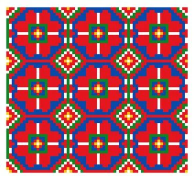 Ukrainian Endless Tile Embroidery Pattern Stock Illustration