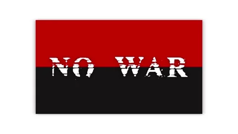Ukrainian flag appears on a white background. the slogan no war by letter Stock Footage 172091909