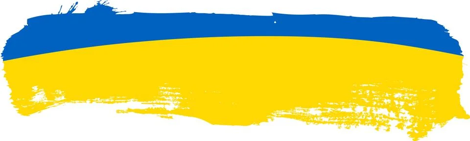 Ukrainian flag brush shape, vector illustration on a white background Stock Illustration