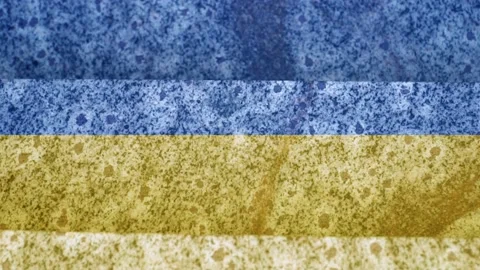 Ukrainian flag changes to the military flag of Ukraine on the background of the Stock Footage 172093373