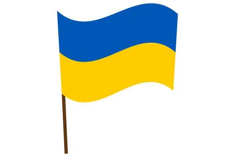 Ukrainian flag. The flag of Ukraine developing on the flagpole Stock Illustration