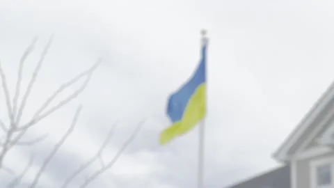 Ukrainian flag flapping in wind 库存影片 237955181
